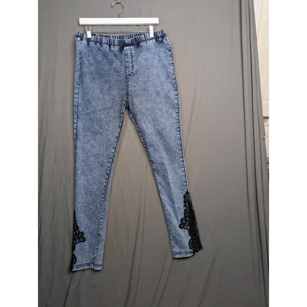 Be Vocal Womens Lace Jeggings Jeans Leggings Size Large